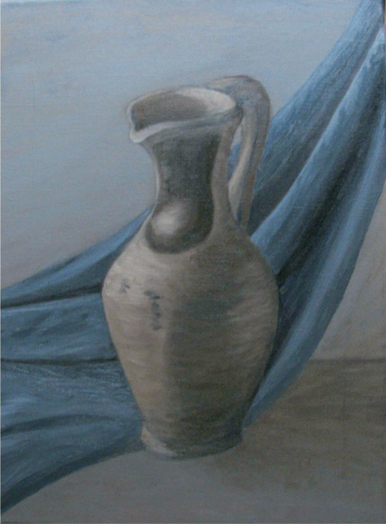 Still life of an antique stoneware jug