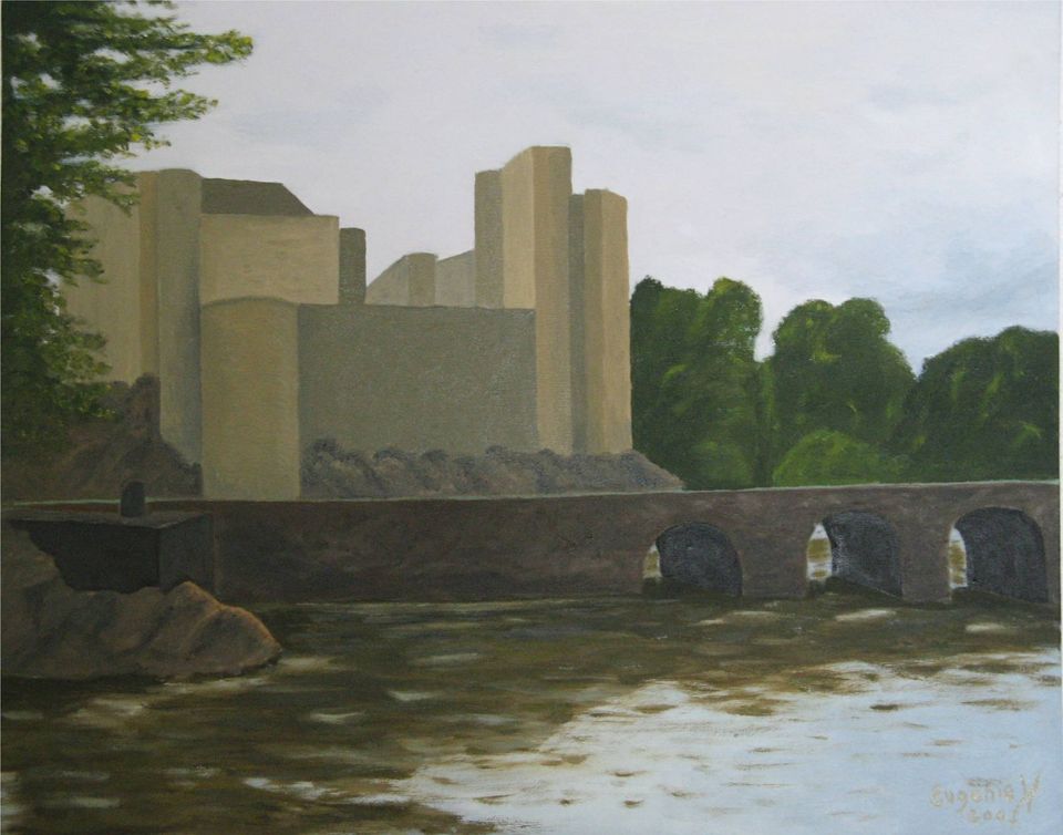 Cahir Castle, Ierland — schilderij van Eugènie Herlaar