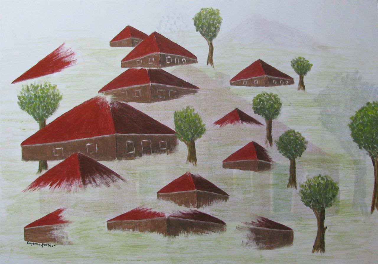 Impression of a Dutch ‘stolp’ farmhouse, painted in expressive colours
