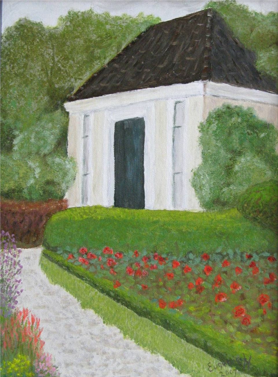 Tuinhuisje in Domies Toen — schilderij van Eugènie Herlaar