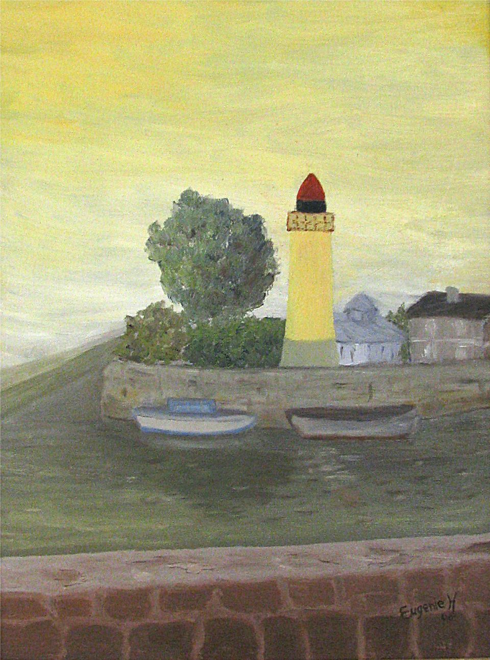 Vuurtoren Honfleur — schilderij van Eugènie Herlaar