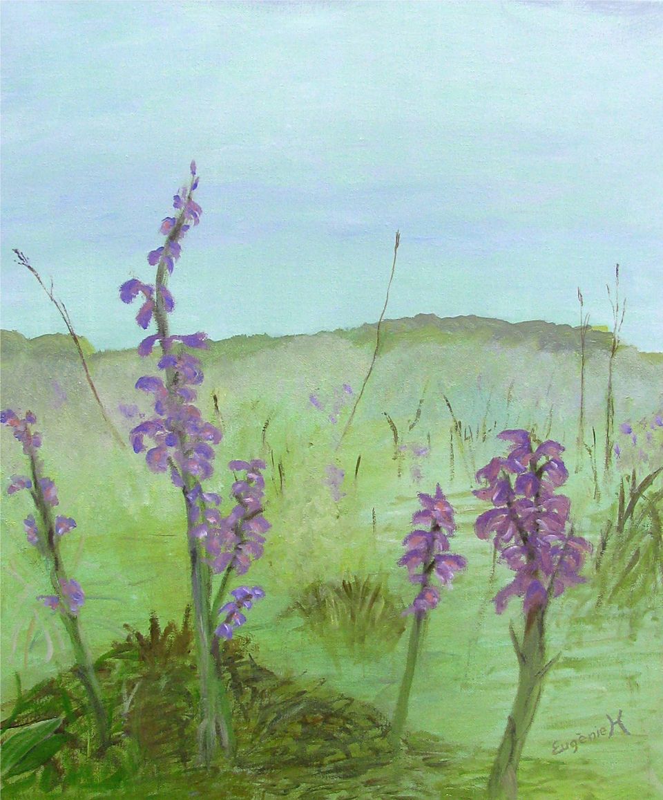 Wilde Orchis — schilderij van Eugènie Herlaar